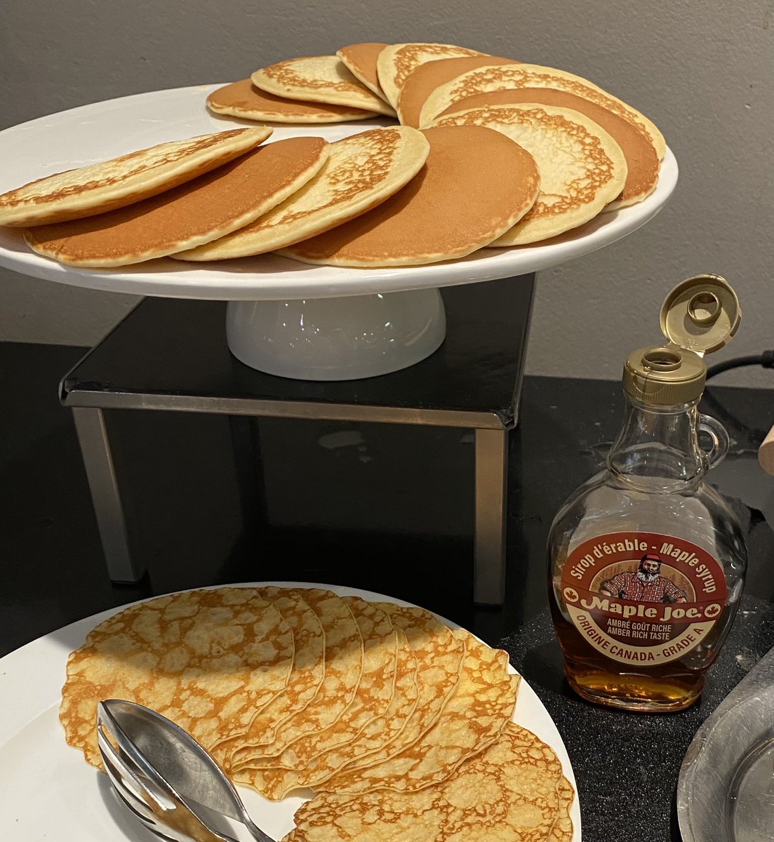 KathieLePage's tweet photo. @forkmespoonme @SteveKubota @dk_mullen @rr_pirate @suziday123 @TravelFoodiesTV @wineworldnews @JeremyPalmer7 @ccatmpt @CaraMiaSG @Friscokid49 @cazij @KitchenSprout We had the BEST maple syrup in Aix-en-Provence at the @GrandHotelRR with our petit dejeuner 🥞 #crepes #MapleJoe https://t.co/jnwJnl3wwU