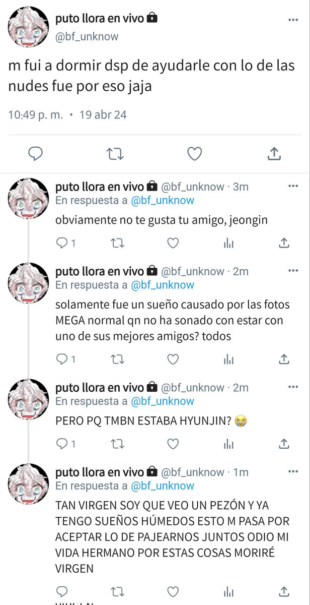 mnhktito's tweet photo. — Monogamia o bala
#Hyuninau #Jeonglixau #Hyunlixau

Dónde Jeongin empieza a sentir atracción por sus dos mejores amigos, Hyunjin y Felix, después de joder con mandarse nudes https://t.co/HGVtKU3IH7