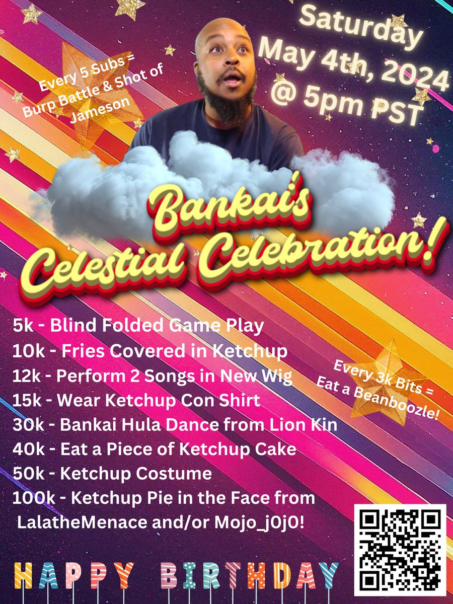 It's Gonna Be That Time Again!! It's gonna be a Celestial Celebration!! We will be having games, prizes, and a ton of laughs!! Mark Your Daye on the Calendar!! The Fun Begins on 5/4. See Yall There. 🎉🎊🎉🍺🥳🍺🪅🥂🪅👯‍♀️🍻🍺🍺🪅🎉🍺🍻🥳