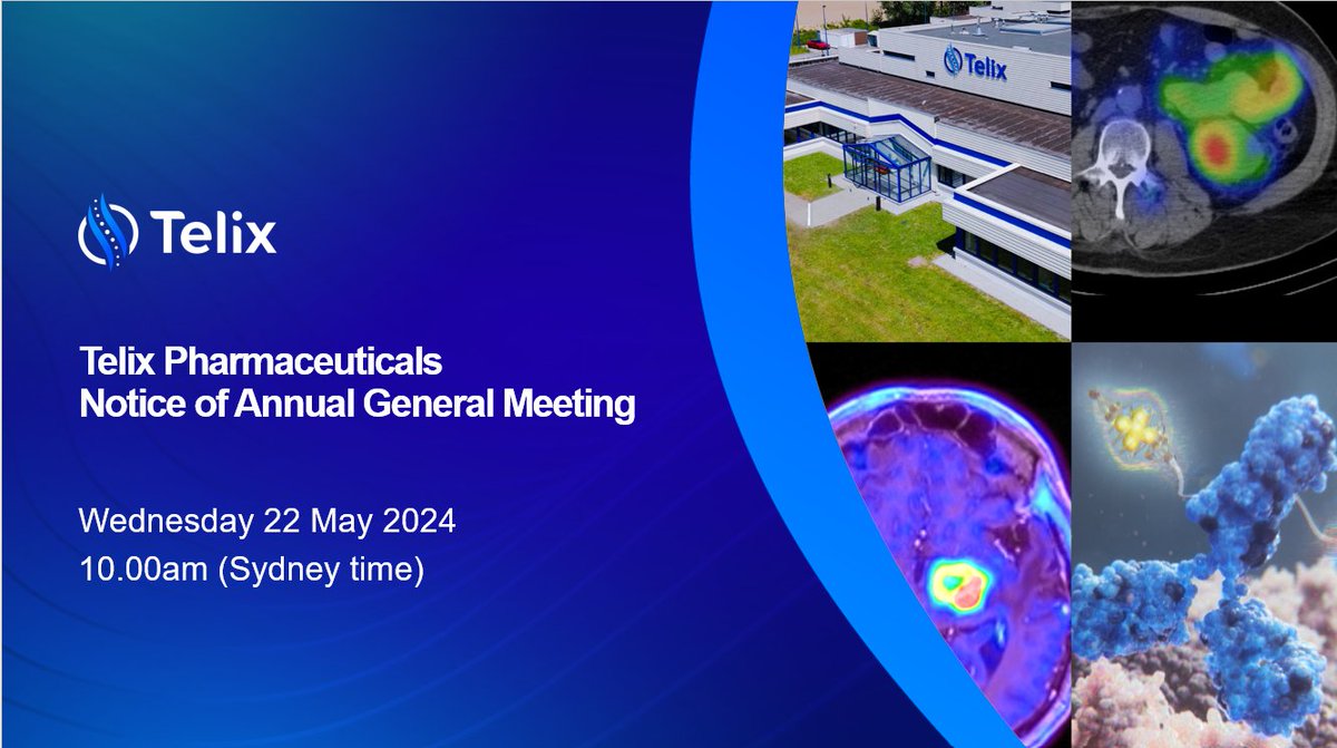 Telix provides notice of an Annual General Meeting of shareholders to be held on 22 May 2024 at 10.00am (Sydney time).​ For full details of the meeting including an explanatory memorandum, please visit our website here: bit.ly/3UujIqh