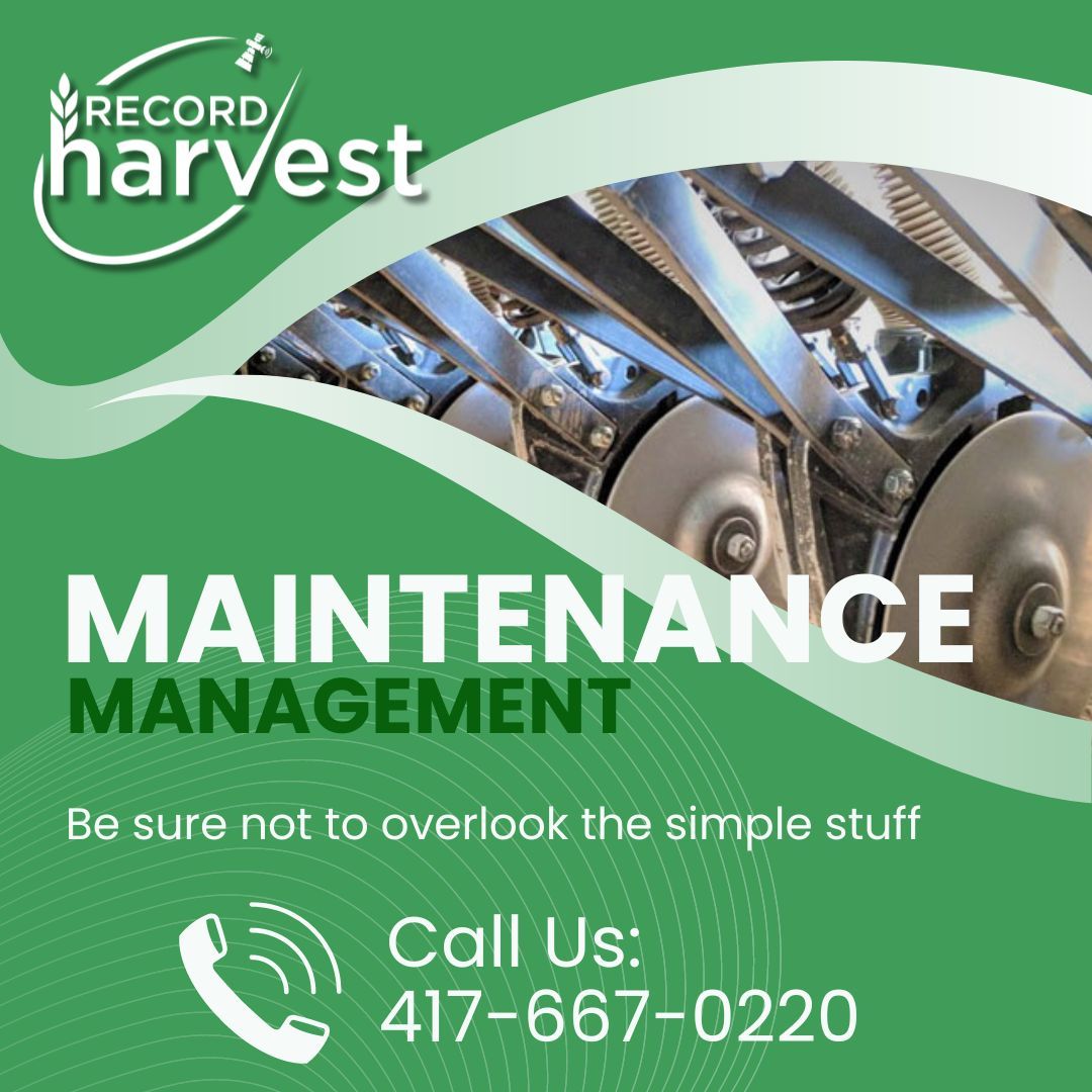 Let us help you manage your maintenance needs!  
#RecordHarvest #Maintenance #Install #PrecisionFarming #Farming