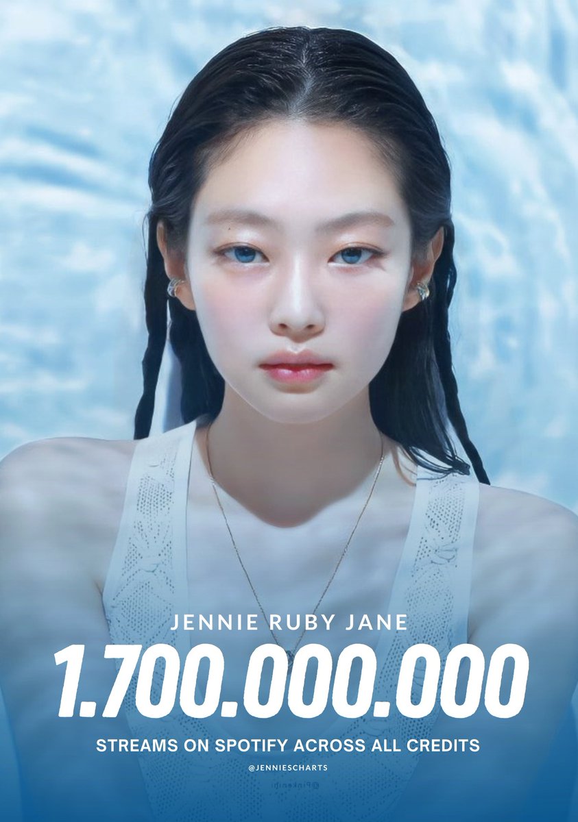 #JENNIE surpasses 1.7 Billion streams on Spotify across all credits, and becomes the first KPop female soloist to do so without an album. #제니 #JENNIE @oddatelier