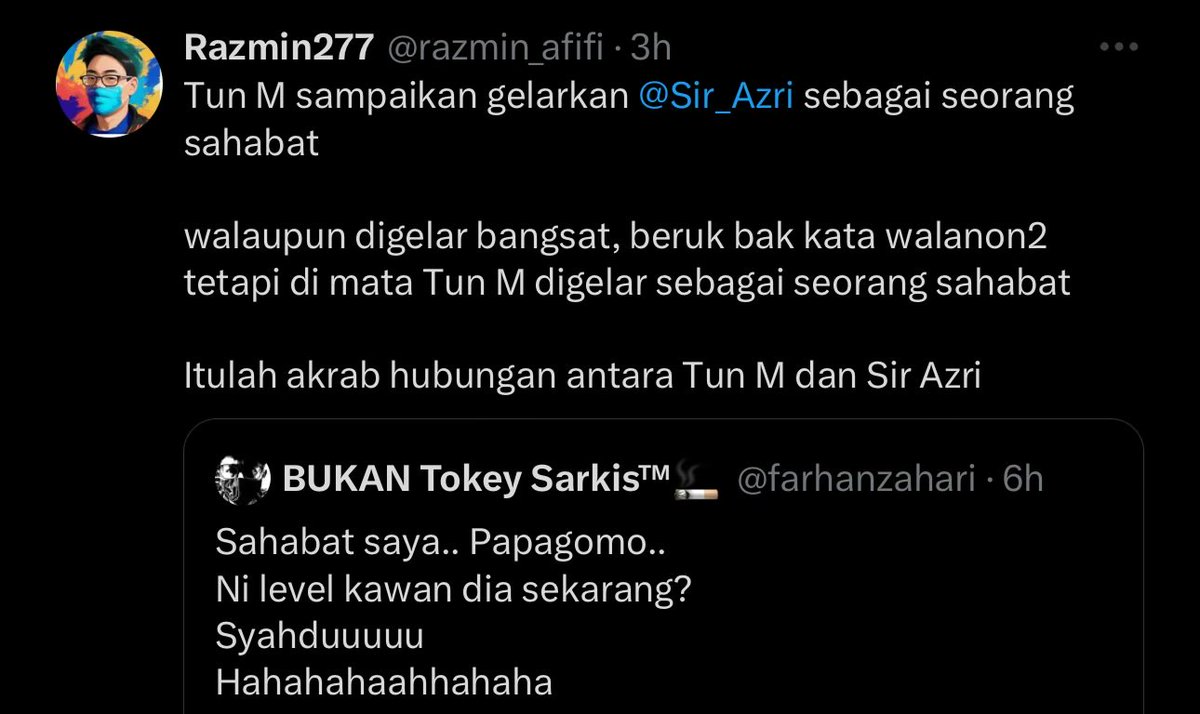 Sebenarnya si Bapok Berbulu tu adalah cerminan kejahatan atok saka.

Eloklah tu bila keduanya bersahabat.

Sama-sama makan taik dik.... Kau nak ikut makan taik? 🤣🤣🤣