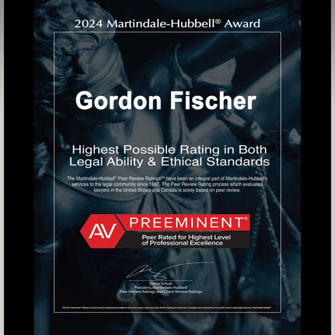 Pleased to have been awarded the 2024 Martindale-Hubbell Award for “Highest Possible Rating in Both Legal Ability and Ethical Standards”! 

#iowa #iowans #iowainfo #gordonfischerlawfirm #gofischlaw #iowalawyer #iowaattorney #estateplan #iowaestateplanning #iowanonprofit