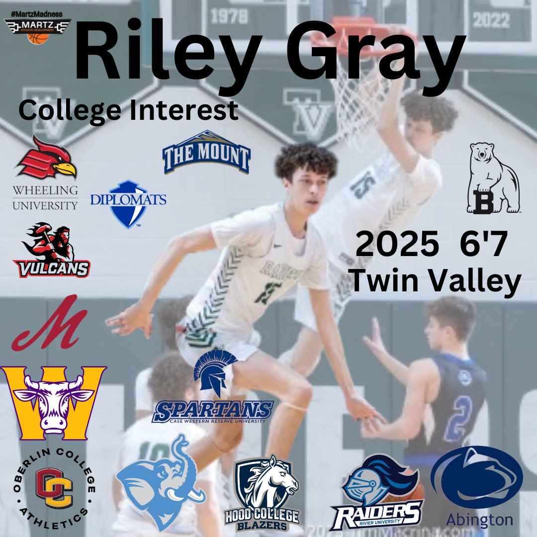 2025 Riley Gray has heard from every level 📈 The 6’7 forward has a knack for being a shot blocker! There’s a lot of work to be done but he’s invested into his growth and development! Going to be a great summer! #Recruiting #Development @Martz_Madness