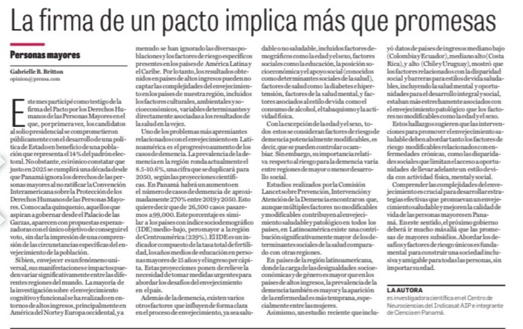 El envejecimiento de la población en un contexto de extrema desigualdad social pone en riesgo la sostenibilidad del desarrollo humano en Panamá🇵🇦 y la región, un problema que los subsidios por sí solos no solucionarán. Mi opinión hoy en @prensacom