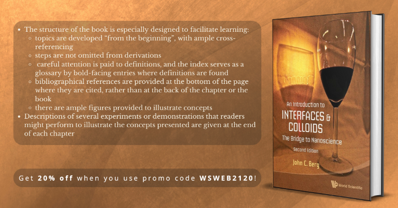worldscientific's tweet photo. This textbook on #InterfacialPhenomena #ColloidScience and #Nanoscience is perfect for beginners! Designed to guide readers into the world of scientific literature. With clear descriptions, experiments, and visuals for enhanced understanding.