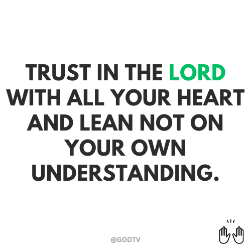 GODTV's tweet photo. Trust in the Lord with all your heart and lean not on your own understanding.
#Christ #JesusSaves #HopeCampaign #Hallelujah
WATCH AND BE BLESSED 24/7
https://t.co/MG6fBaviAF https://t.co/HR5BW8mJLd