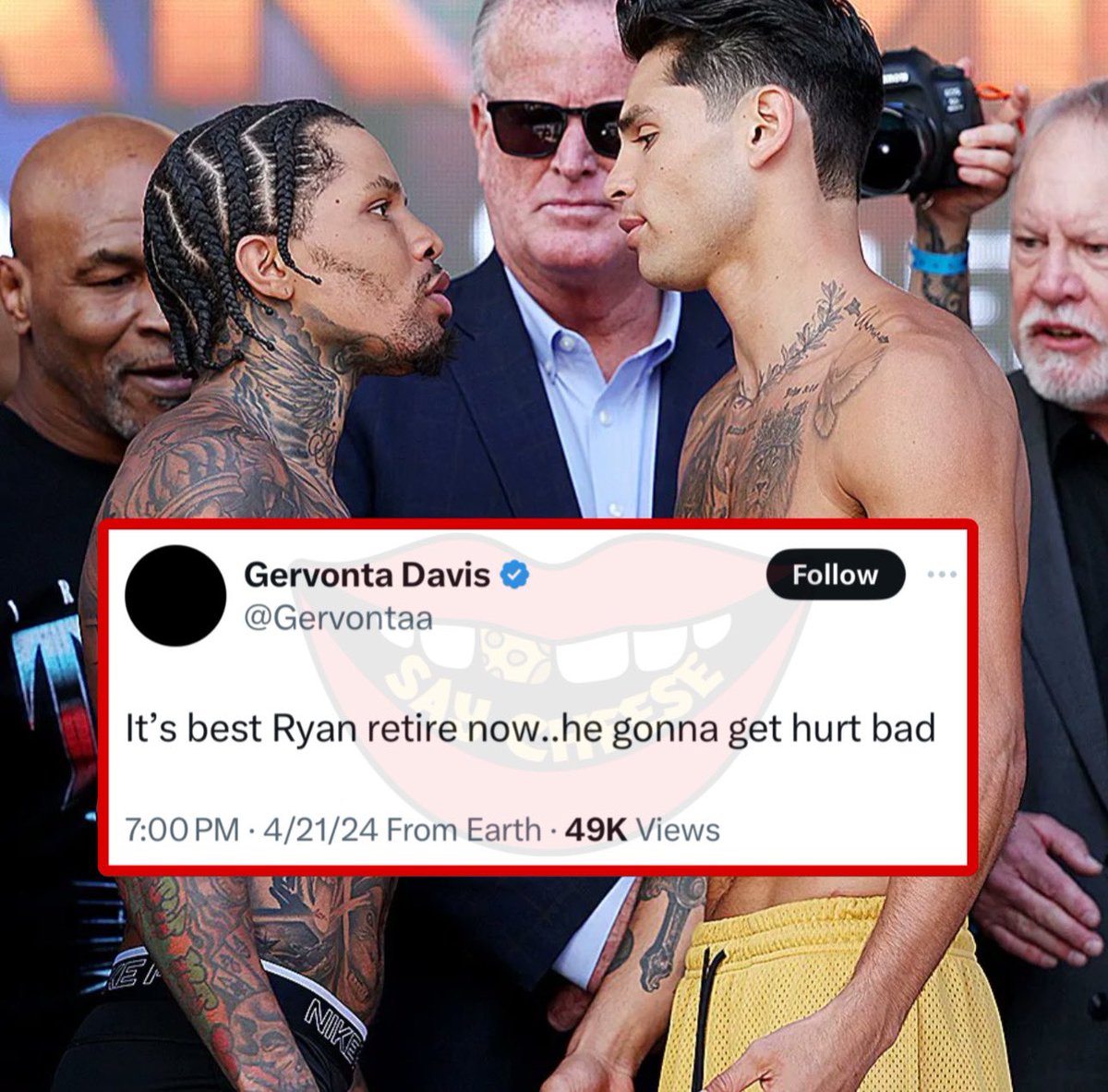 SaycheeseDGTL's tweet image. Tank says it’s best Ryan Garcia retires now… “he’s gonna get hurt bad”