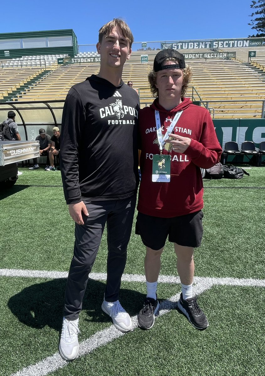 Had a great time at @calpolyfootball Junior Day. Thank you @CoachWulff @wesyerty24 @CoachJackCP @CoachRyanPayne @coach_rosy for the opportunity. Can’t wait to be back for camp. #RideHigh