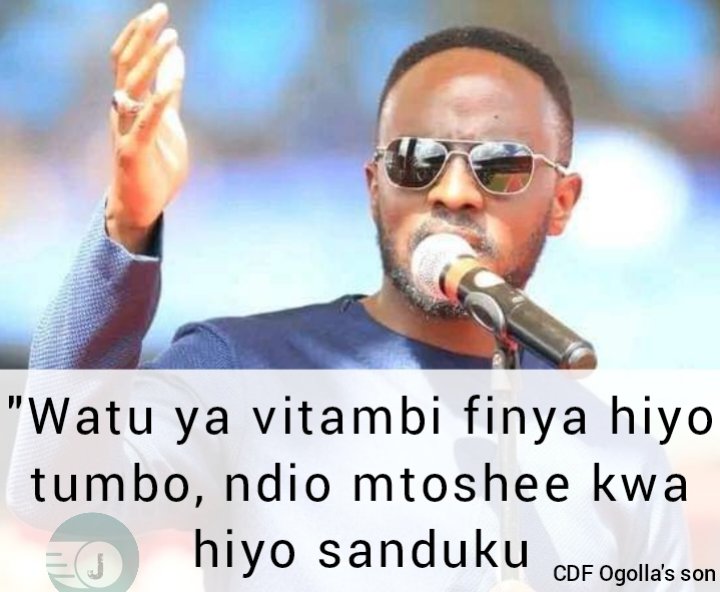 Youth leader Oburu Odinga to Joel  Rabuku

So young man...