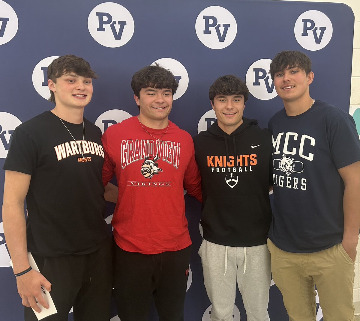 PVBaseSpartans's tweet photo. Congrats to these four on signing to play at the next level! Excited for their futures #theValley #GoBeGreat https://t.co/jOrl1esrp9