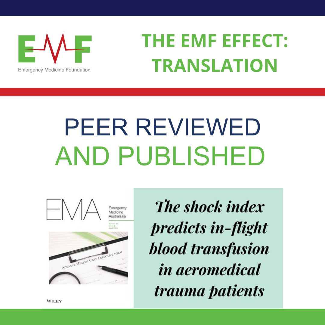 EMF delivers evidence-based solutions to complex issues. Congrats to Dr Ben Powell and team. #peerreviewedandpublished doi.org/10.1111/1742-6… @SusannaCramb @DrAnthonyLynham @LifeFlight_Aus @EMAJournal #drbenpowell