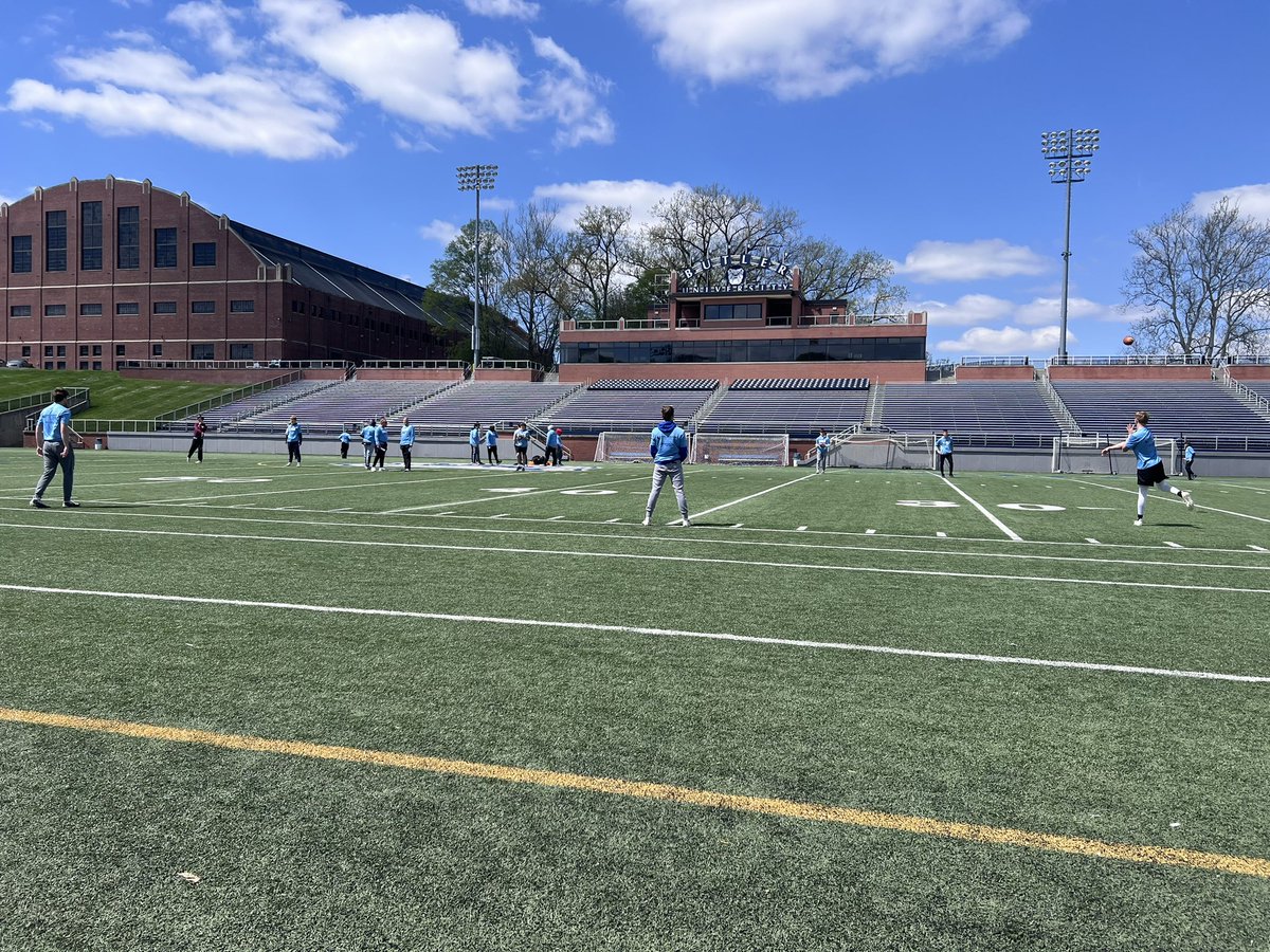 HHSTigersFB's tweet photo. Some of the fellas got skill work in today at SOS. Butler has an awesome stadium and facilities. @CoachScheib #OQP https://t.co/N2e6ytDaMr