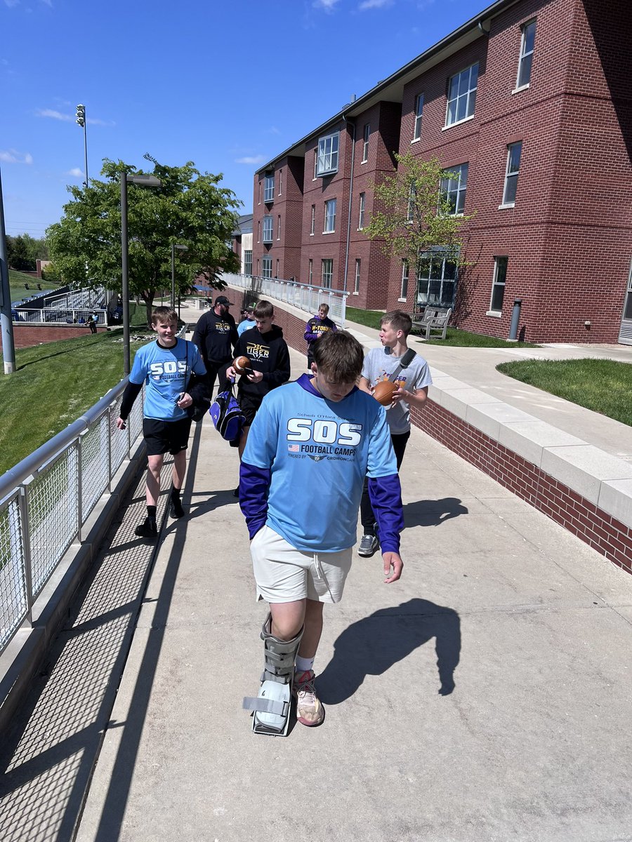 HHSTigersFB's tweet photo. Some of the fellas got skill work in today at SOS. Butler has an awesome stadium and facilities. @CoachScheib #OQP https://t.co/N2e6ytDaMr