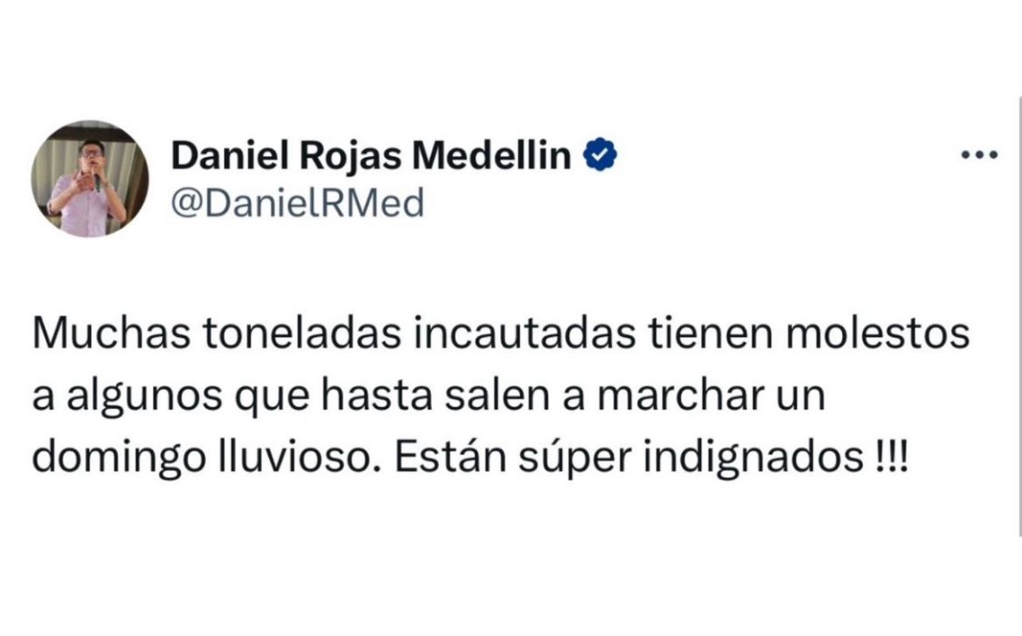 Si este trino es real, este funcionario, que es de toda la confianza de Petro, sugiere que todos los que marcharon son mafiosos: una bofetada a las cientos de miles de personas que salieron. Inaceptable.