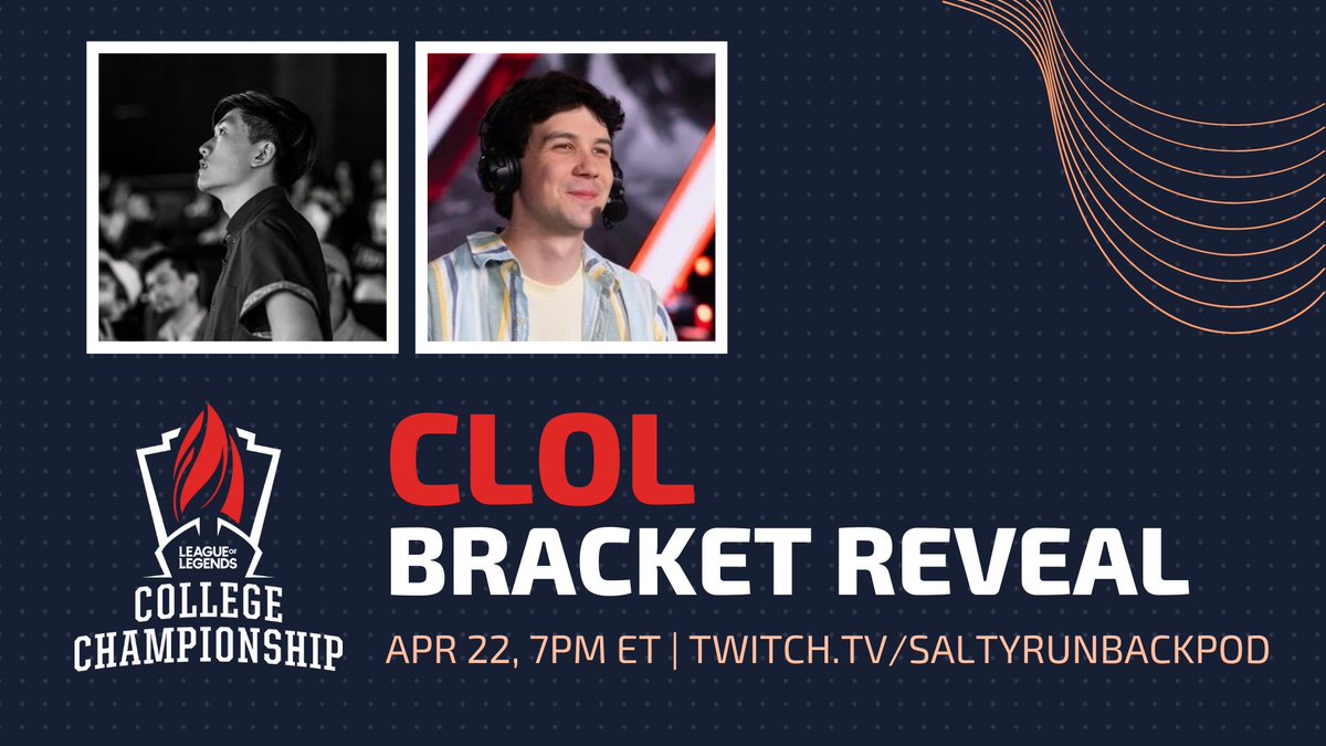 Getting excited for CLOL? Selection Monday is here, and it's time to unveil your Top 32 bracket! Join @speedygrapes and @HawkCasts alongside some special guests for Salty Runback's CLOL Bracket Reveal Show in collaboration with @RSAAOfficial on Monday, April 21 at 7 ET/4 PT!