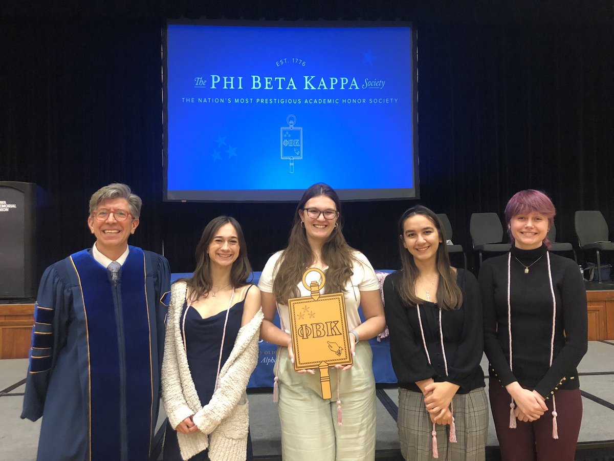 Here are the @IowaEnglish students inducted to PBK today — an impressive group!