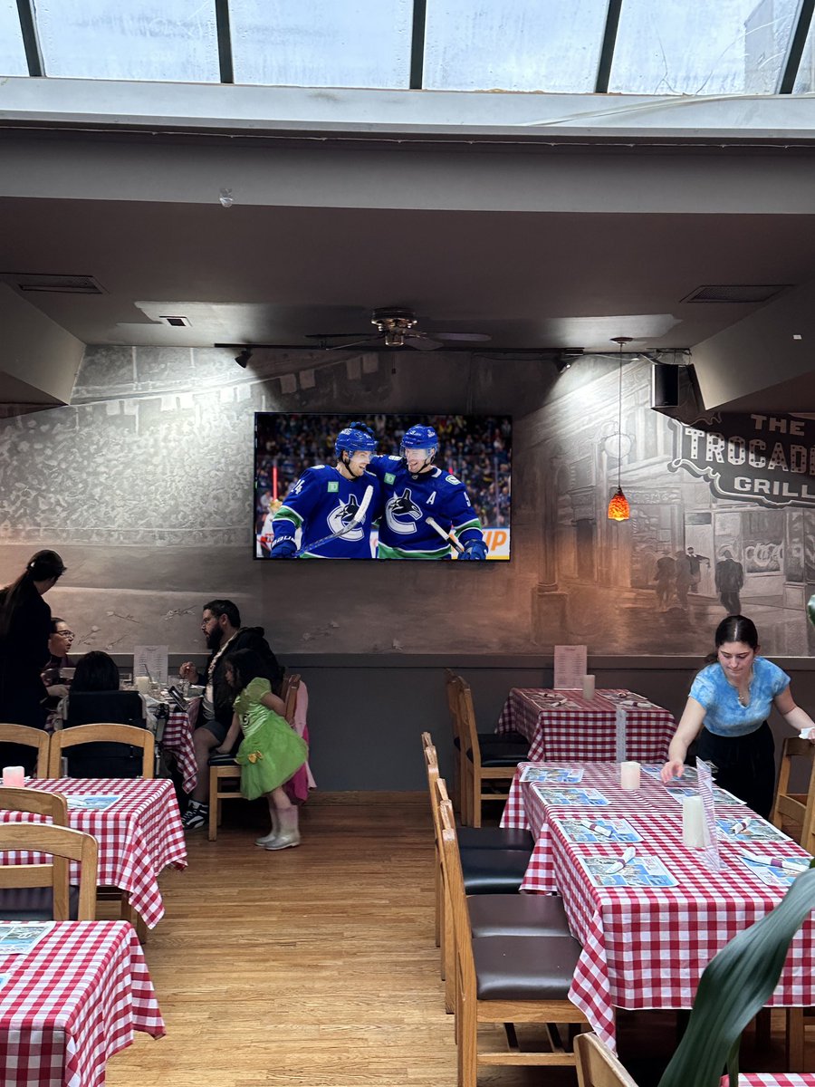 TrocaderoPizza's tweet photo. Canucks?! Relax. 

We’ve got the Canucks on the big screen starting tonight (7pm!) and all the way through to the #StanleyCupFinals! 

See you at Trocs!

#EatTrocadero
#EastVan 
#EastVancouver 
#yvrgreek 
#yvrgreekfood 
#steakandpizzahouse 
#since1969 https://t.co/kdR4vCaQwi