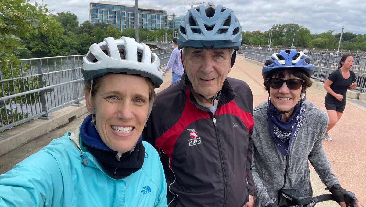 lisadoggettmd's tweet photo. @TexasMS150 is happening THIS WEEKEND! My mom @LibbyDoggett and I will bike ~160 miles to College Station w/ thousands of others to raise awareness about #MS and $$ for MS research. Today my dad @RepLloydDoggett accompanied us on part of our last big training ride. #IRideWithMS https://t.co/zAeLiD56BI