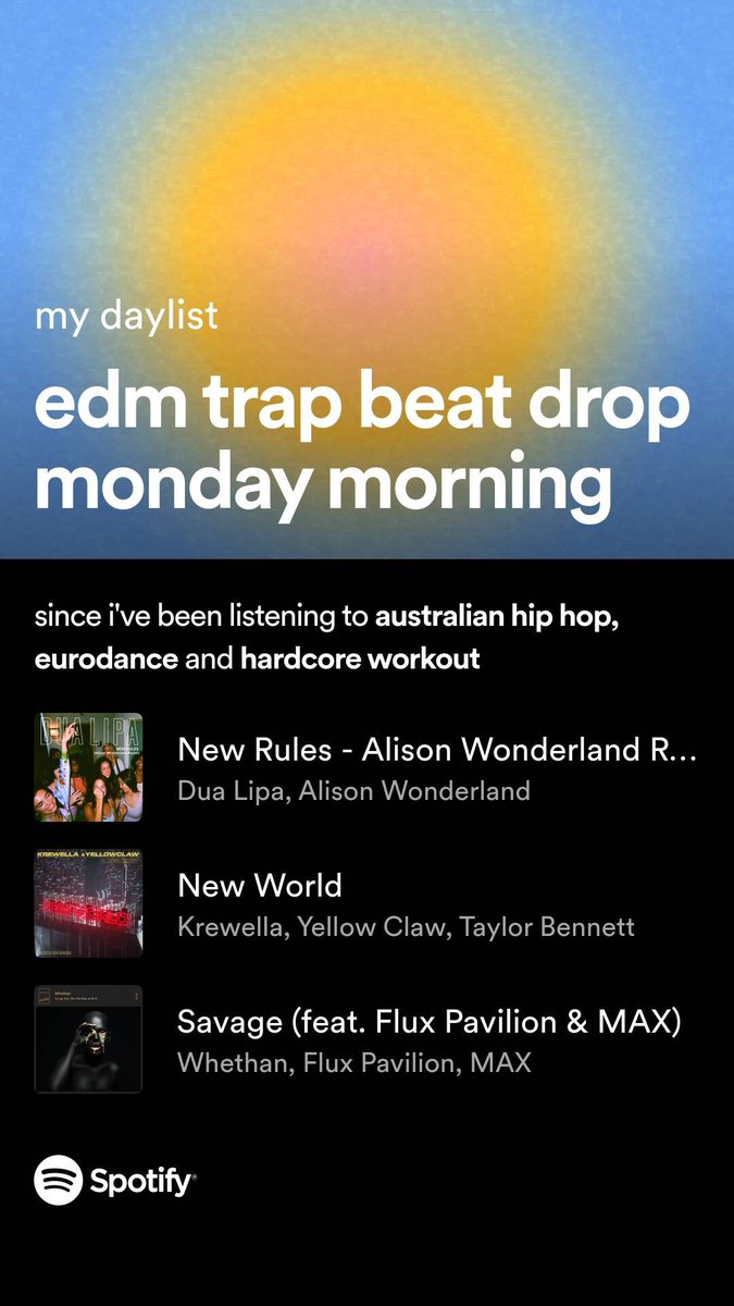 Spotify daylist really hit the nail on the head this morning 🎶