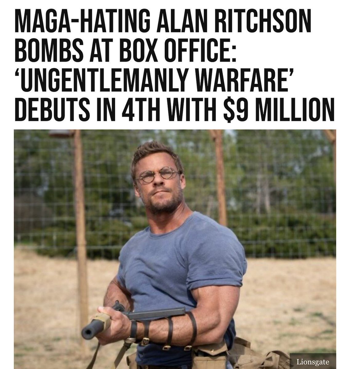 🤣🤡👏 Outstanding news for Americans! Congratulations to box office poison @alanritchson__ on this well-deserved achievement! 🤣🤡👏
