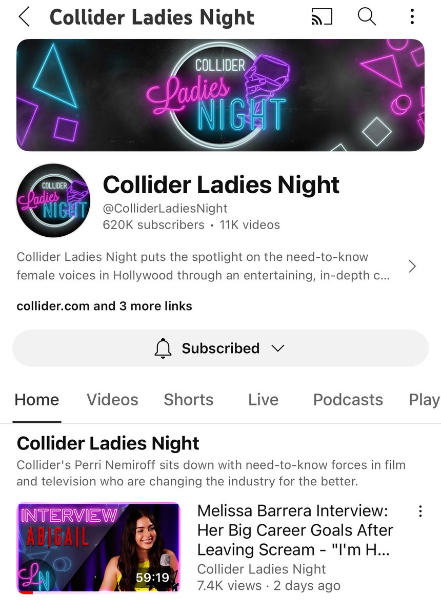 PNemiroff's tweet photo. Big change over the weekend — with Collider Dailies coming to a close, the Collider Extras YouTube channel was rebranded Collider Ladies Night.
SO many emotions! Big ones, of course, being excitement and enthusiasm. I think you all well know, Collider Ladies Night is my baby, the thing I’m most proud of professionally. I’ve also spent a signifiant amount of time on that very YouTube channel for the last 10 years. I’m well aware of its legacy and while these are big changes, I’m determined to do its history justice by upholding a core value of every show and interview we’ve ever done there — creating content from a place of a deep passion and reverence for filmmaking.
I do have to admit though, it’s quite intimidating! It’s hard to explain how fulfilling working on Collider Ladies Night is. I’d like to keep doing it, well … forever! If you enjoy the show, be sure to share the link and spread the word so we can keep it going, and soaring. Ladies Night has grown a lot since 2019, but I want to be able to say this was only the beginning. ♥️🎥
https://t.co/Mzzw3k05Gc