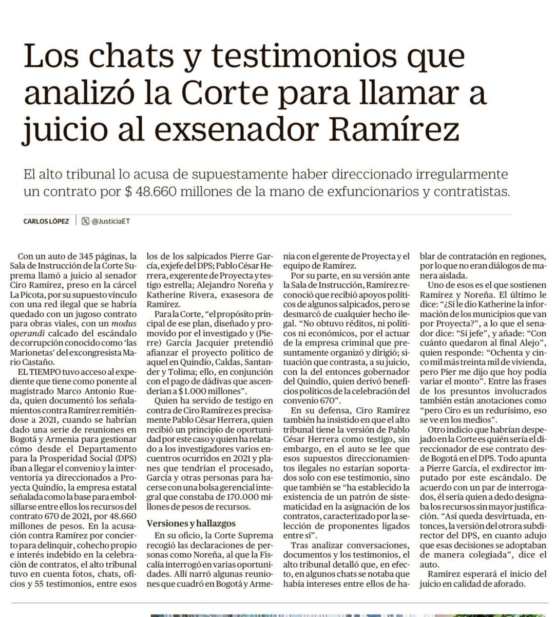 LaIndependenci1's tweet photo. #Judicial 👉 ¡El exsenador boyacense @CIROARAMIREZ haría parte de un presunto y millonario desfalco al Estado!

Posiblemente se querían embolsillar una gran tajada de un contrato del Departamento de Prosperidad Social que que superaría los $48.600 millones. https://t.co/qa6VLSABOn