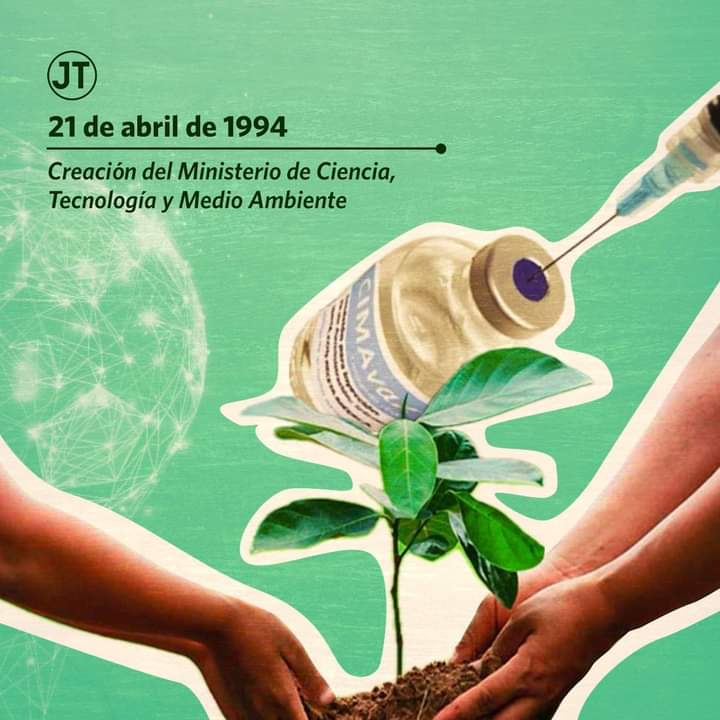 30 años cumple el Ministerio de Ciencia, Tecnología y Medio Ambiente creado por idea del Comandante en Jefe #FidelPorSiempre. Llegue el reconocimiento a científicos, trabajadores y jóvenes. #UnaMejorJuventud <a href="/DiazCanelB/">Miguel Díaz-Canel Bermúdez</a> <a href="/DrRobertoMOjeda/">Dr. Roberto Morales Ojeda</a> <a href="/UJCdeCuba/">UJC de Cuba</a>