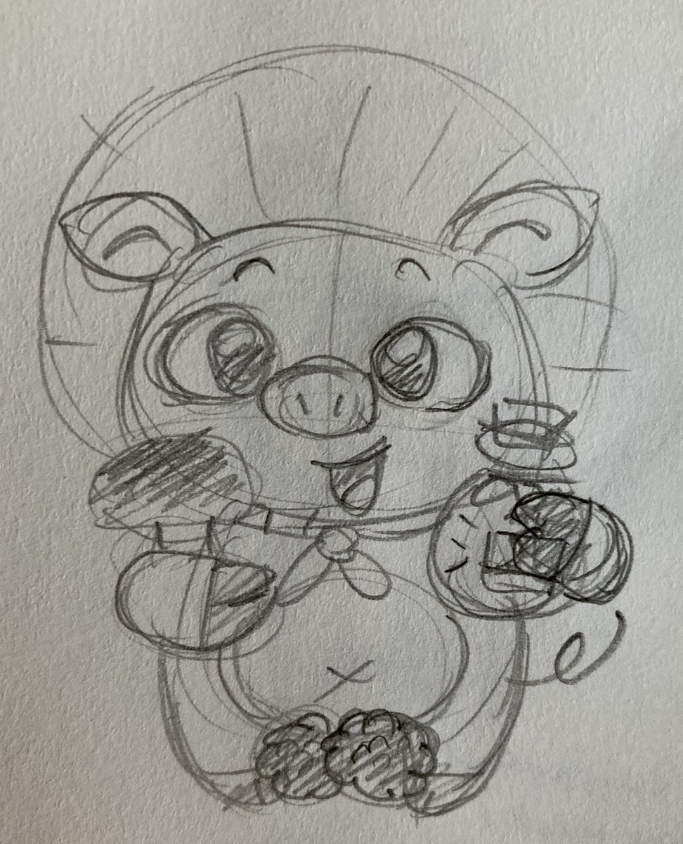Me and <a href="/samkalensky/">SamKalensky (Follow me elsewhere)</a> were talking about some very pigish tanuki statures and where they might've come from and having recently drawn a pugnuki, I thought I'd try my hand at drawing a pignuki (Those are truffles at its feet in case that wasn't clear)