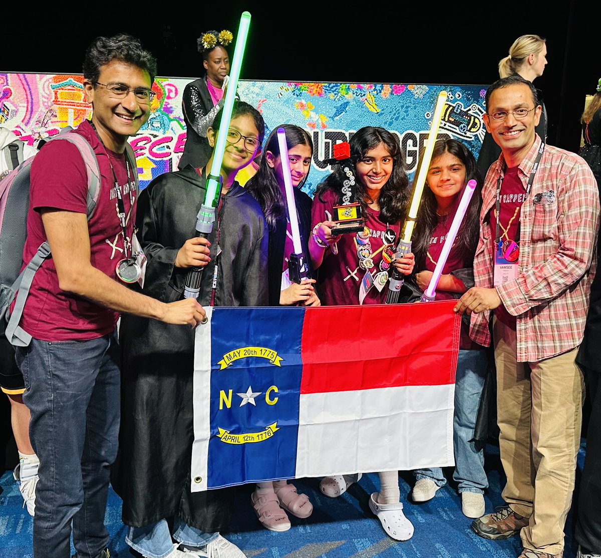 DarthRappers's tweet image. Motivate award, yeah, we took the crown,  
Team spirit soaring, we never let it down!  
Embracing FIRST culture in NC, with enthusiasm high,  
Darth Rappers shine at the Worlds, reaching for the sky! #FIRSTChamp @FIRSTweets @firstlegoleague