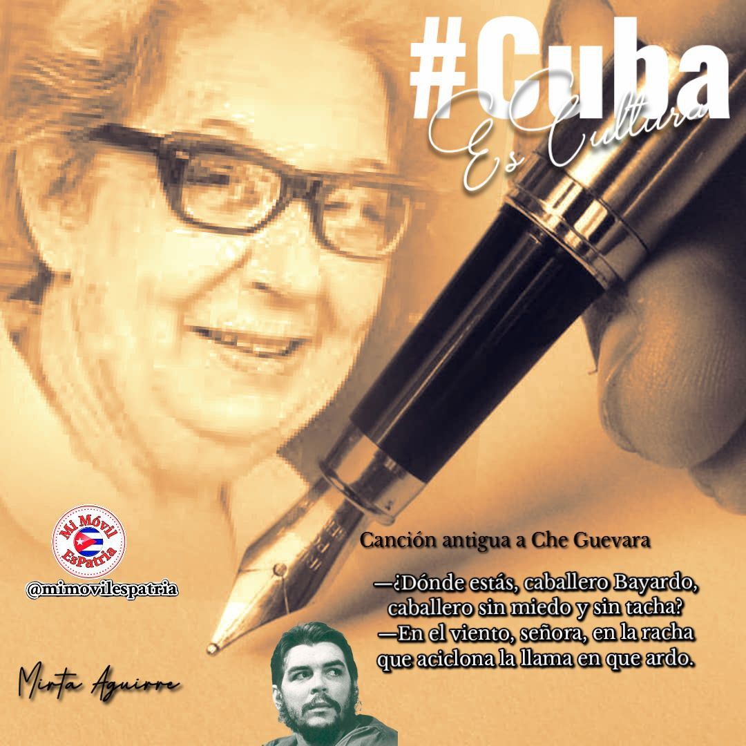 #MiMóvilEsPatria te invita a una #NocheDePoesías con una singular y prominente mujer: Mirta Aguirre, como diría Juan Marinello, su poesía rebosa 'esa salud artística que viene de respirar a pulmón inflado el aire del tiempo”. ¡Acompáñanos! #CubaEsCultura