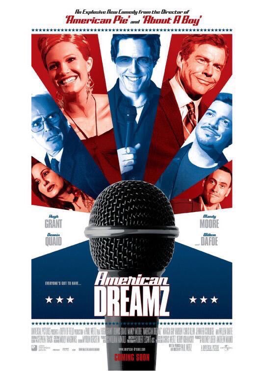 🎬MOVIE HISTORY: 18 years ago today, April 21, 2006, the movie ‘American Dreamz’ opened in theaters!

#HughGrant #DennisQuaid #MarciaGayHarden #WillemDafoe #MandyMoore #ChrisKlein #JenniferCoolidge #SamGolzari #SethMeyers #JudyGreer #JohnCho #TonyYalda #AdamBusch #PaulWeitz