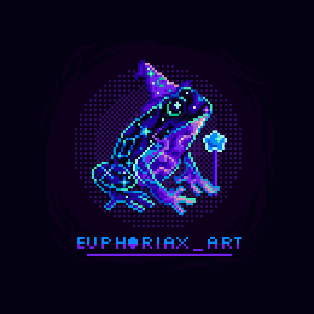 euphoriaxart's tweet image. Ranita cósmica mágica 💫

Hice este pequeño pixelart para el reto de @NandooPX en Instagram

#pixelart #frogcore