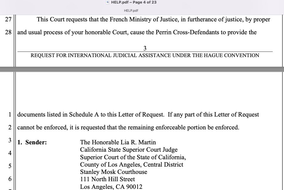 The California judge already asked the French Ministry of Justice to help them collect the docs. #BradPitt #BradPittIsAnAbuser