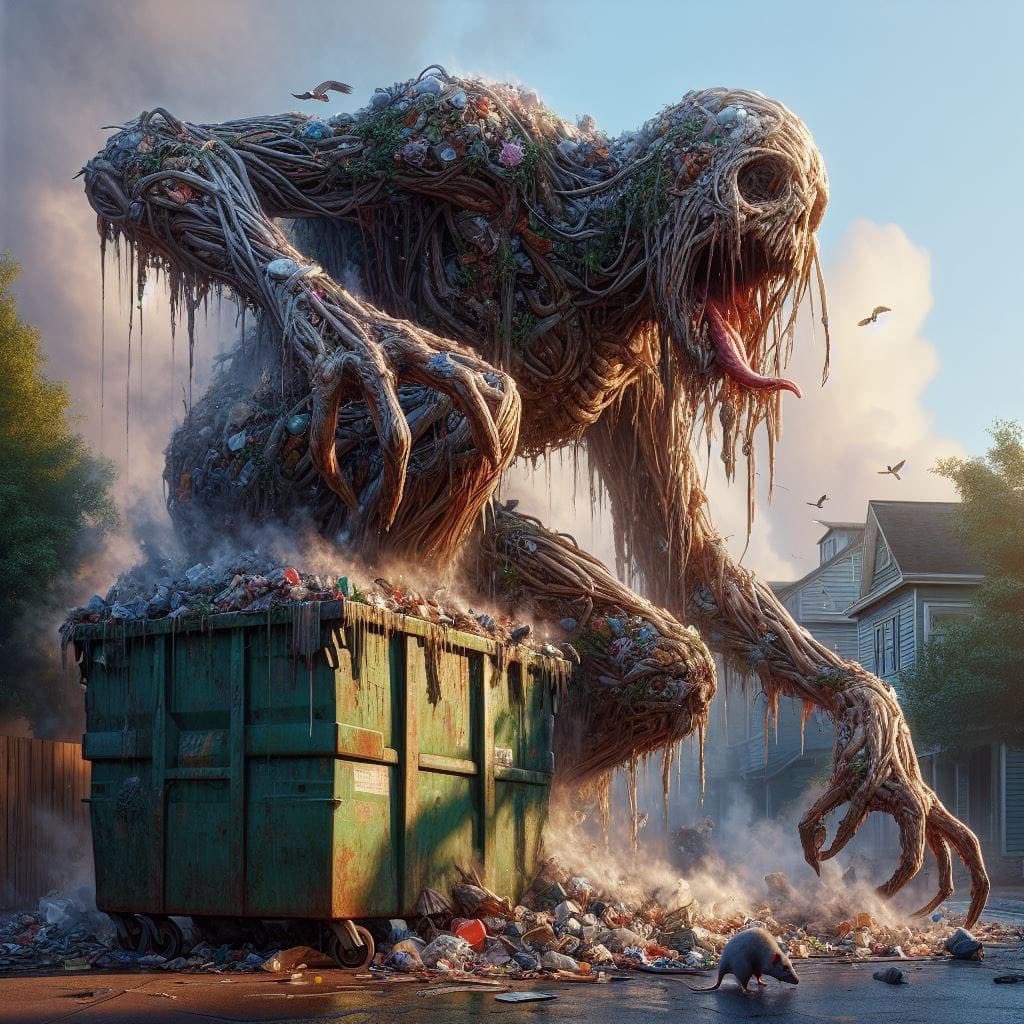 Tumpukan sampah yang dibiarkan berserakan di seluruh penjuru kota, lama-lama akan jadi monster yang menerkammu …