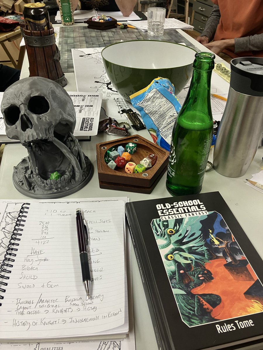 Highlights from Saturday night’s game!
Had a great time rolling some dice with friends!
#gamingwithfriends #TTRPGs #RPG #oldschoolessentials #osr #GamerLife #tabletopgaming #saturdaynight #gaming