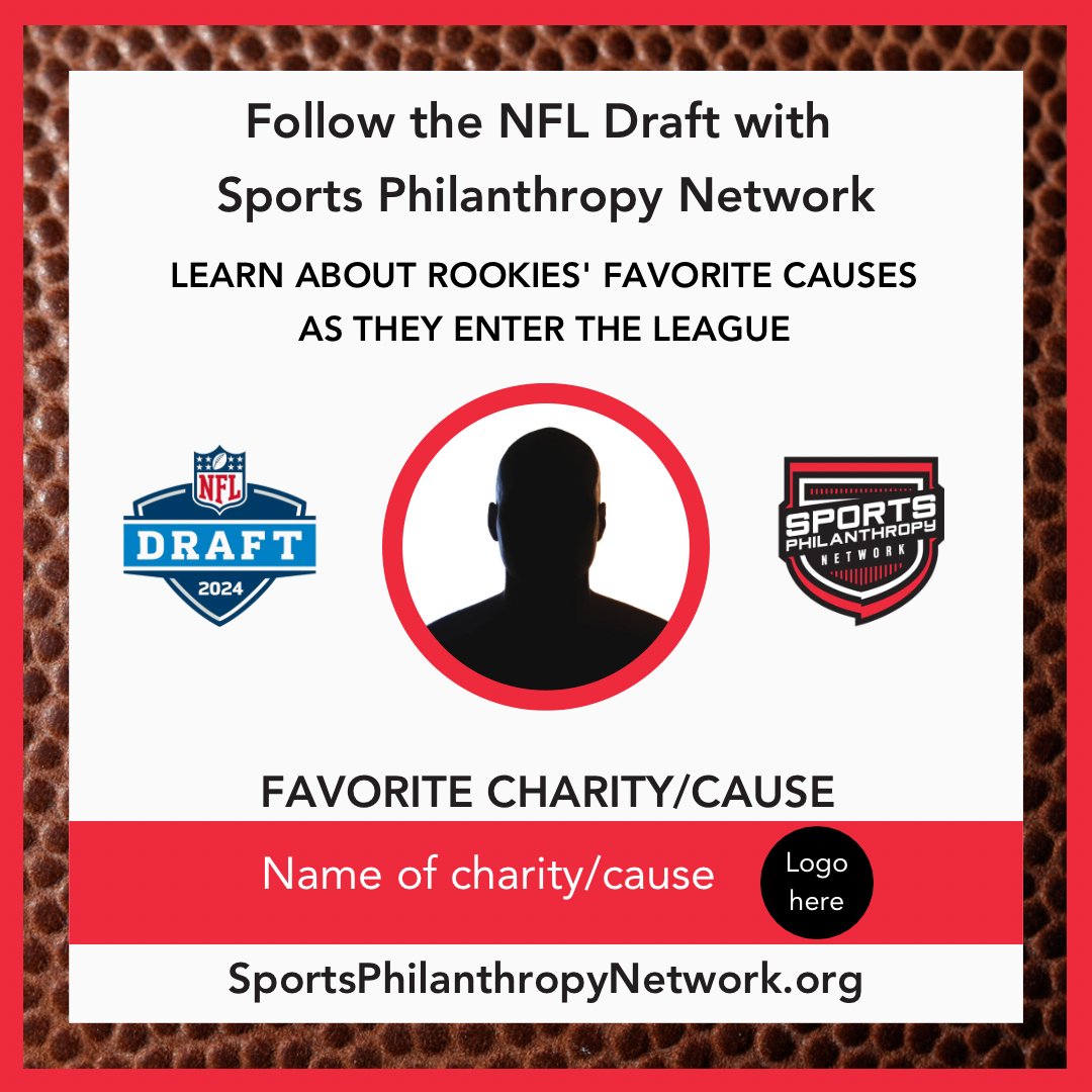 RoyKessel's tweet photo. Follow SPN's NFL Draft coverage spotlighting players' favorite causes/charities after they complete this 1 minute survey to tell us the causes they plan to support.

https://t.co/DRlzoUXtTW

#SportsPhilanthropyNetwork
#sportsphilanthropy
#athletes
#charities
#causes https://t.co/Yt5E3os5sg