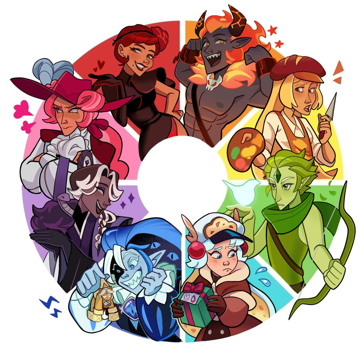 Finally finished cookie run color wheel! #cookierun #cookierunovenbreak #cookierunkingdom #cookierunfanart #cookierunkingdomfanart