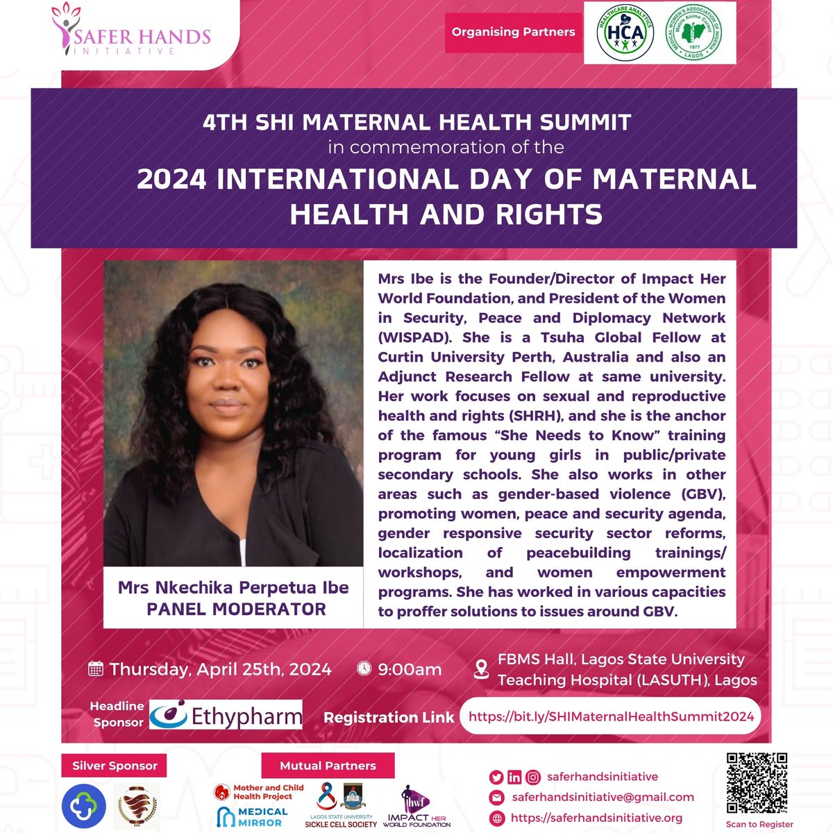 SAFER_HANDS's tweet photo. 3 DAYS TO GO🎊
Meet our panel moderators and presenters.
Kindly note, attending the Summit is Free, but registration is compulsory. Register via this link for reservations: https://t.co/NR1rg0DqXv
#IDMH #IDMH2024 #SHI #MaternalHealth #MaternalRights #MaternalHealthSummit #Summit https://t.co/98zjeBCtYe