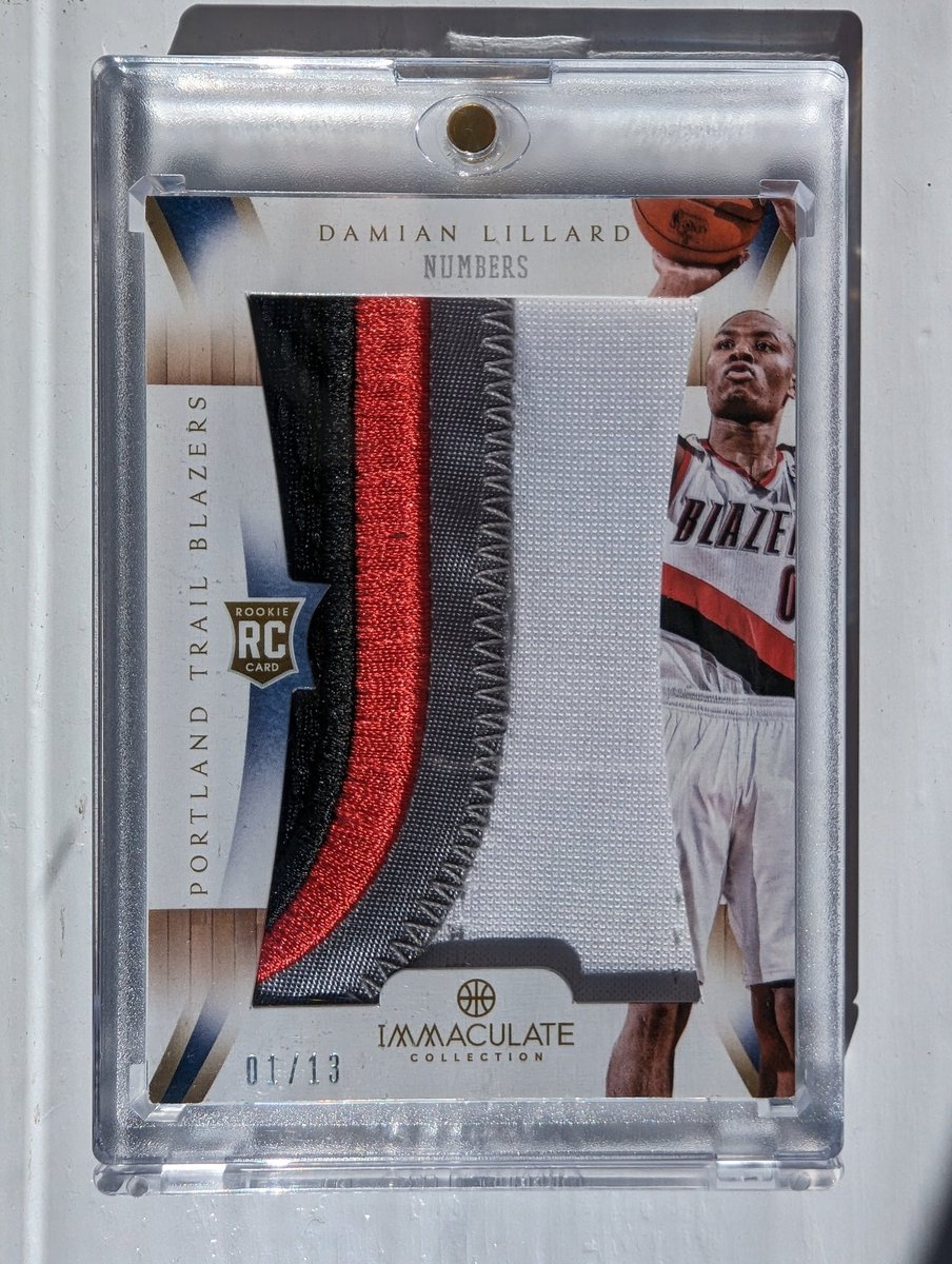 Hector239S's tweet photo. Dame just on an absolute heater! Absolute banger of a patch to celebrate! Immaculate Numbers /13 Game Work Rookie. #thehobby #rookiecard
@CardPurchaser https://t.co/6fjMucETXM