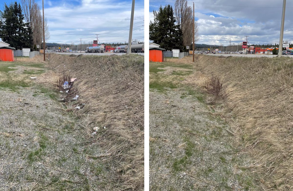 We cleaned up a stretch of highway ditch today, in anticipation of #EarthDay2024 tomorrow.
Crazy how much garbage accumulates for no real reason.