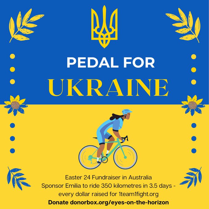 @TetyanaUkrainka Born in Chile but we escaped the dictatorship to Australia so I know first hand the value of freedom and democracy. I support Ukraine by donating, by tweeting, by attending demonstrations and ran my own pedal for Ukraine fundraiser for 1Team1Fight and plan another.