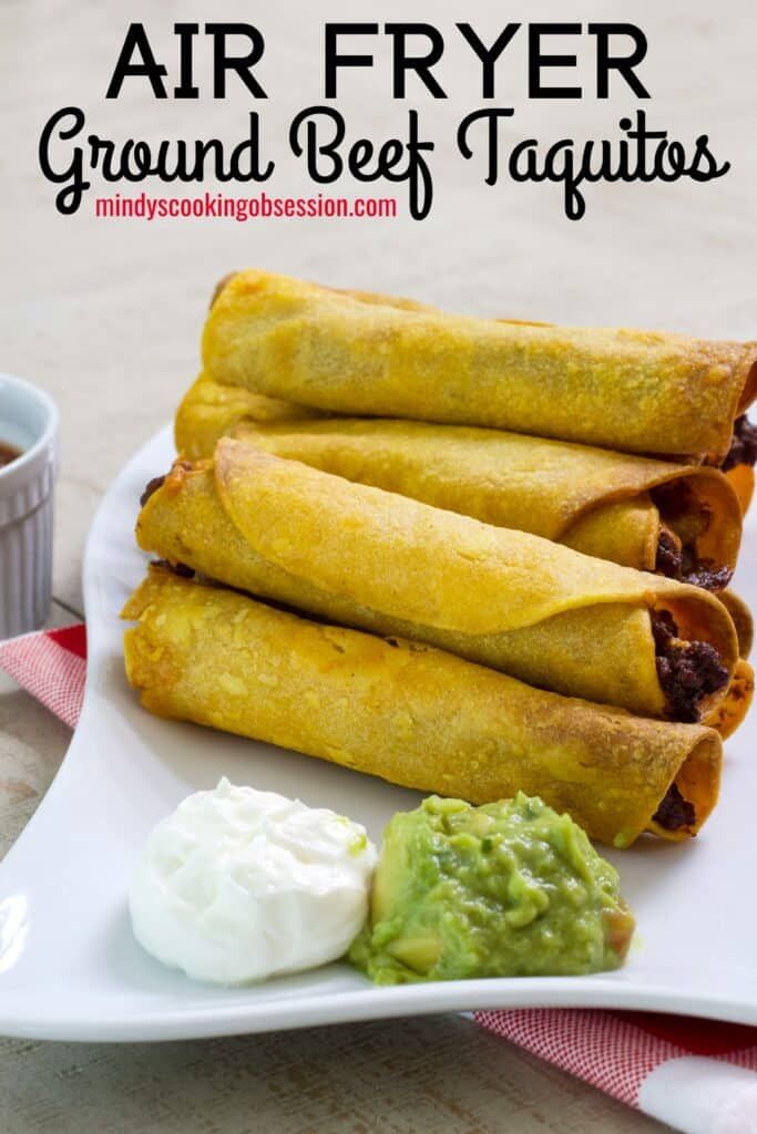 A super easy lunch, dinner, snack or app! Make your own Ground Beef Taquitos in the Air Fryer! ⇣ mindyscookingobsession.com/easy-homemade-… #airfryer #airfrying #snacktime