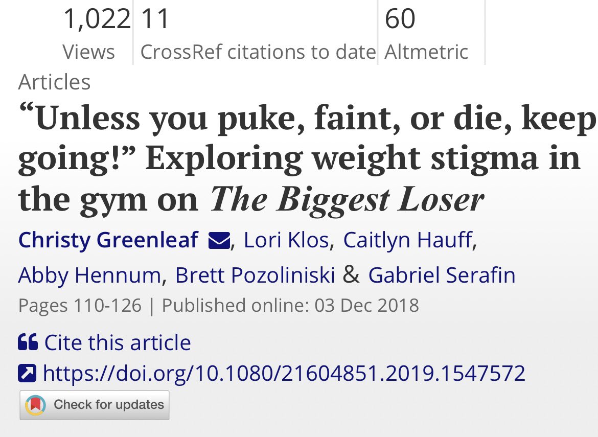 I remember watching the show “The Biggest Loser” in the past. I think back at just how much weight stigma & obesity bias was sowed into the show. I think about how some of the participants regained weight & I wish they had access to the therapies we have now back then.