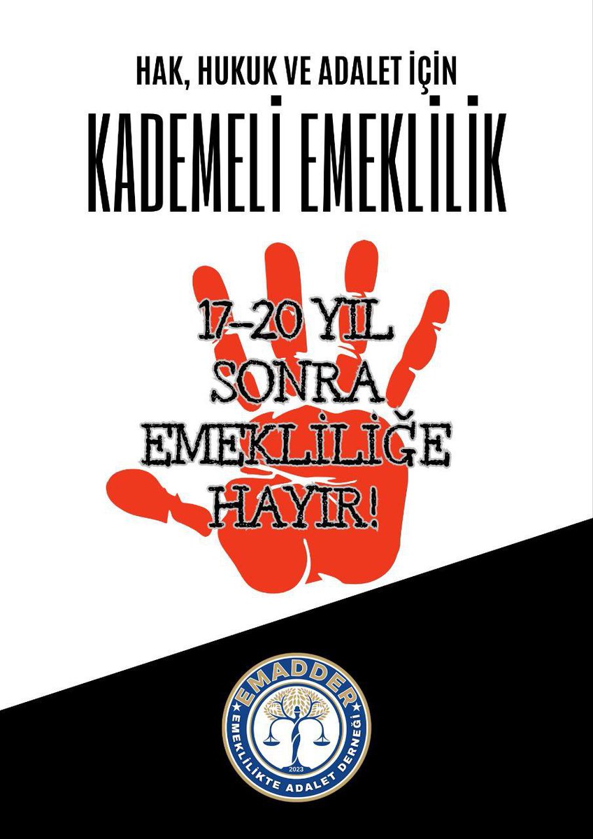 Hakkaniyetli Adil Kademeli Emeklilik Anayasal hakkımızdır 
@csgbakanligi
@isikhanvedat
@Akparti
@RTErdogan
@eczozgurozel
@herkesicinCHP
@rprefahpartisi
@cenginyurt52
#YeterArtıkKademeYasaya