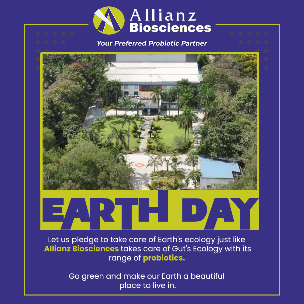 🌍 Just as Allianz Biosciences nurtures gut ecology with its innovative probiotics, let's commit to nurturing our planet's ecology! This Earth Day, join us in making sustainable choices that keep our Earth thriving.