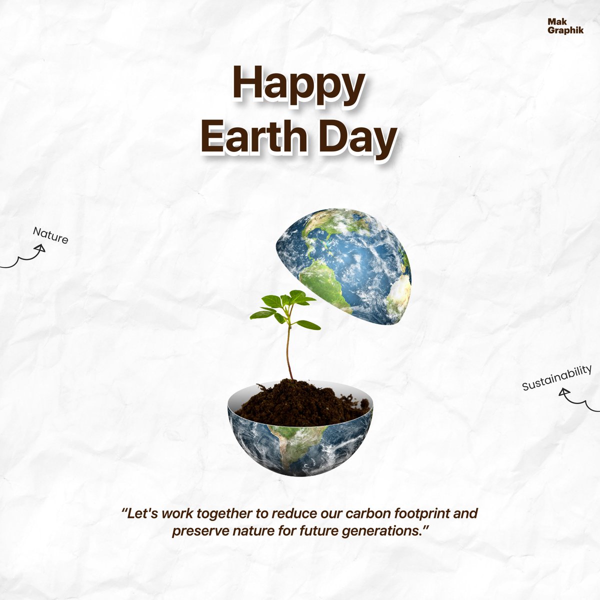 Happy Earth Day!
.
.
.
.
.
#earthday #sustainable #earth #nature #earthdayeveryday #climatechange #happyearthday #savetheplanet #environment #nature #advertisment #brandmanagement #contentstrategy #digitalmarketing #motiongraphics #productdesign #print #uiux #web #makgraphik