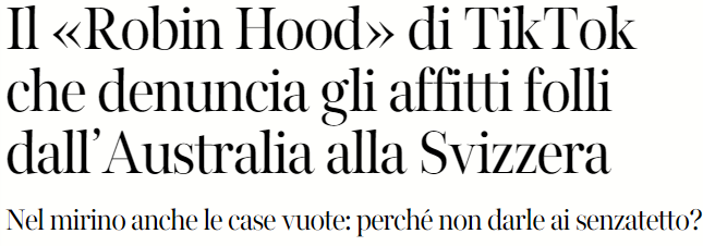 Il Corriere della sera dà spazio a un ceffo che pubblica sul web gli indirizzi delle case private vuote.