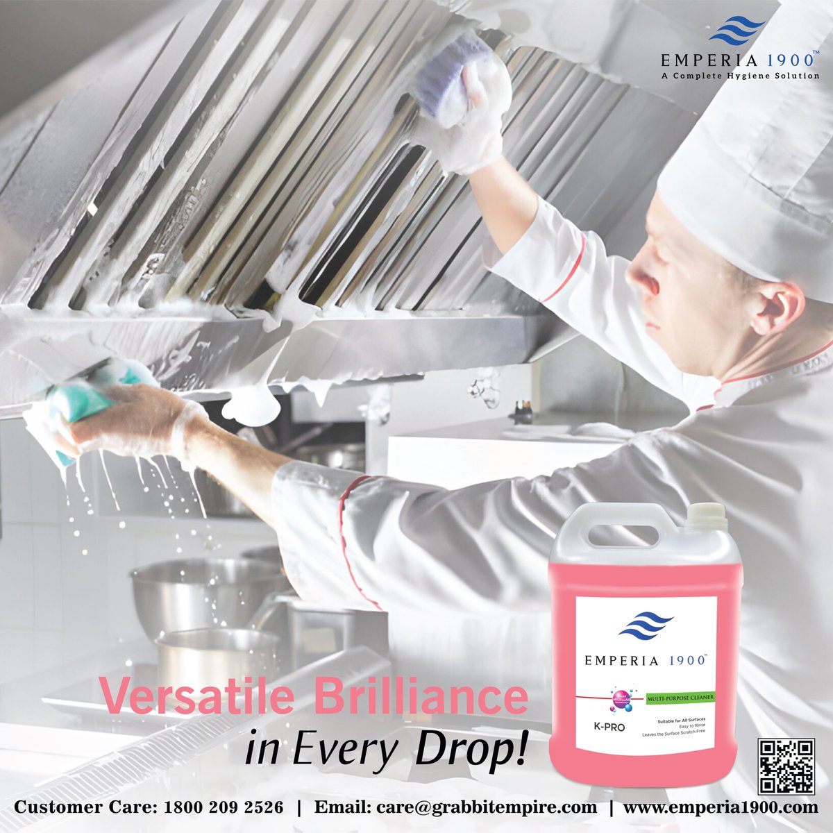 Transform your kitchen cleaning routine with our versatile @EMPERIA1900 K-Pro Multi-Purpose Cleaner, catering to all your kitchen needs.

✅Suitable for All Surfaces
✅Easy to Rinse
✅Leaves Surfaces Scratch-Free

#hygienesolutions #hygiene #hygieneproducts  #cleaning #cleaners